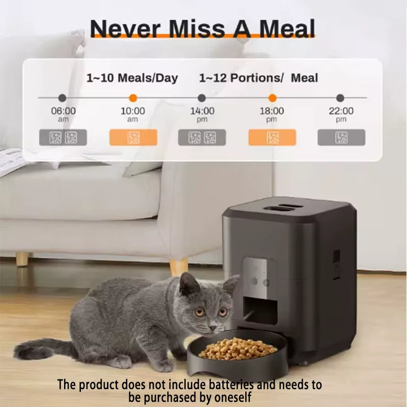 2L Smart Pet Feeder Automatic Cat Food Dispenser Cat Dog Bowl Automatic Cat Feeder Dog Slow Food Machine with Timed Quantitative